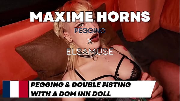 ASS GAPING anal slut huge dildo French Pegging & double fisting with a dom ink doll