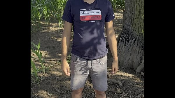 Watch my bulgarian outdoor jack off with a big load to cum!