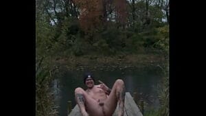 Naked boy outdoor