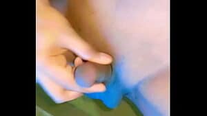 Femboy small cock play and piss