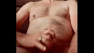 Dad strokes and cums